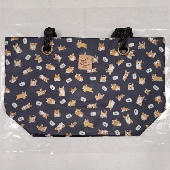 Waterproof Corgi Woven Tote Shoulder Bag - Picture 5 of 15